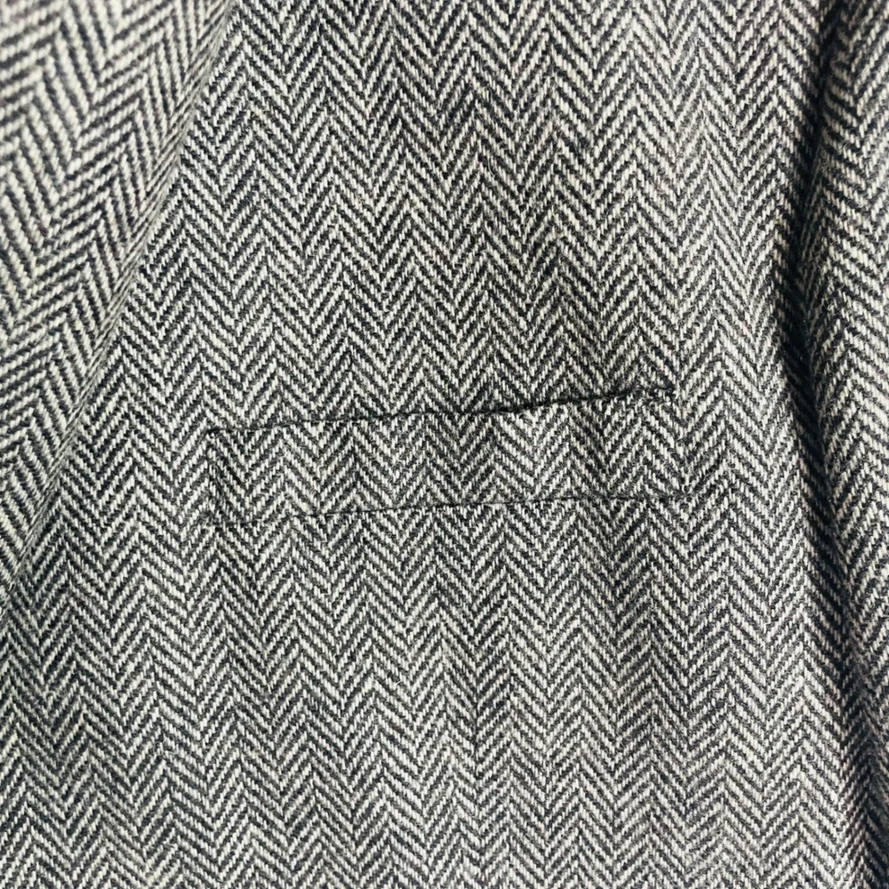 Towncraft Blazer Mens 44R Grey Herringbone Tweed Wool Two Button Sport Coat